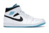 Jordan 1 Mid Laser Blue Sneakers - White/Laser Blue/Black - 554724-141
