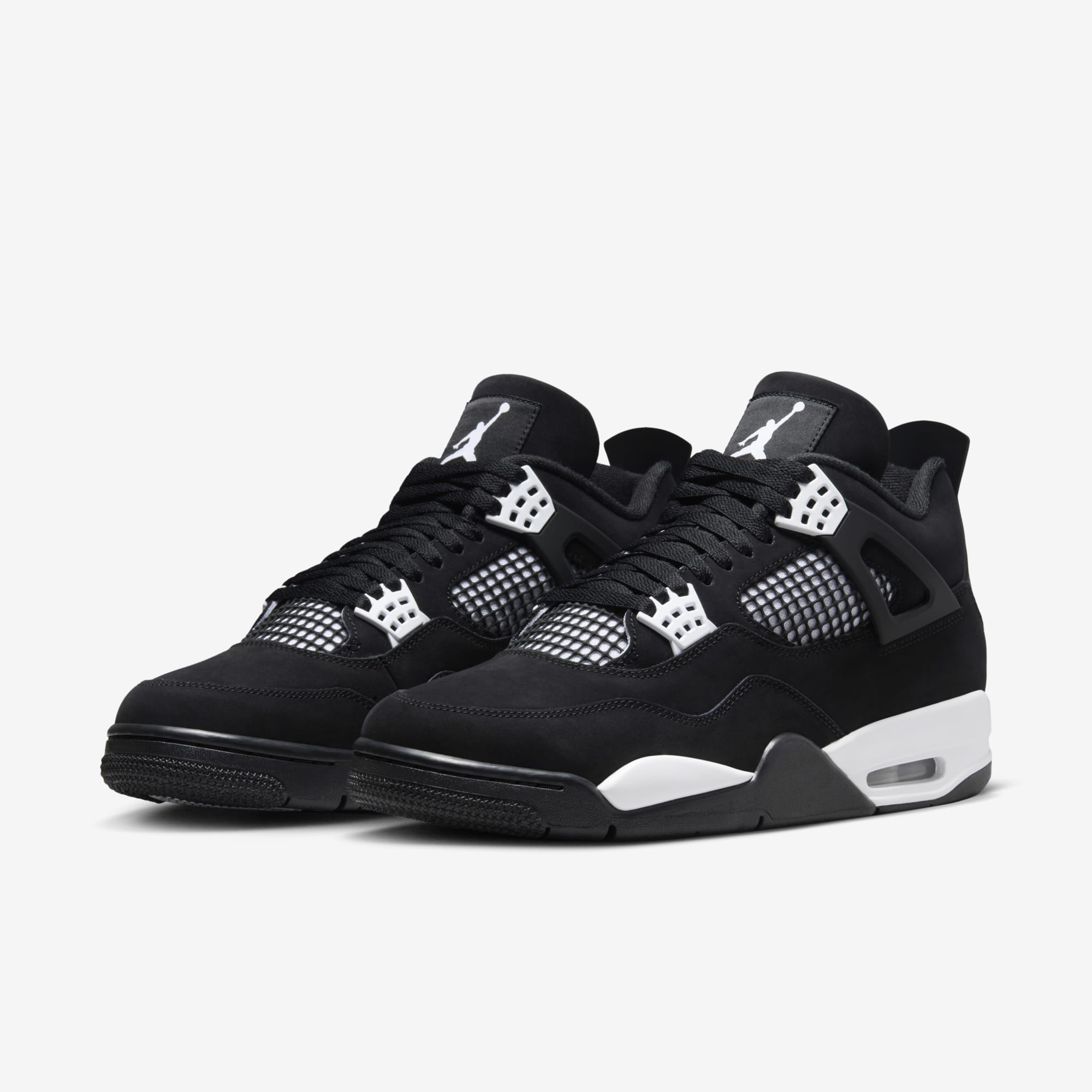 Jordan 4 Retro White Thunder Sneakers – Black/White/Black