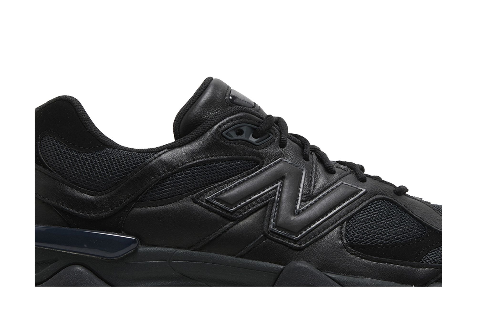 New Balance 9060 Triple Black Leather Sneakers - U9060NRI 10 New Balance 9060 Triple Black Leather Sneakers