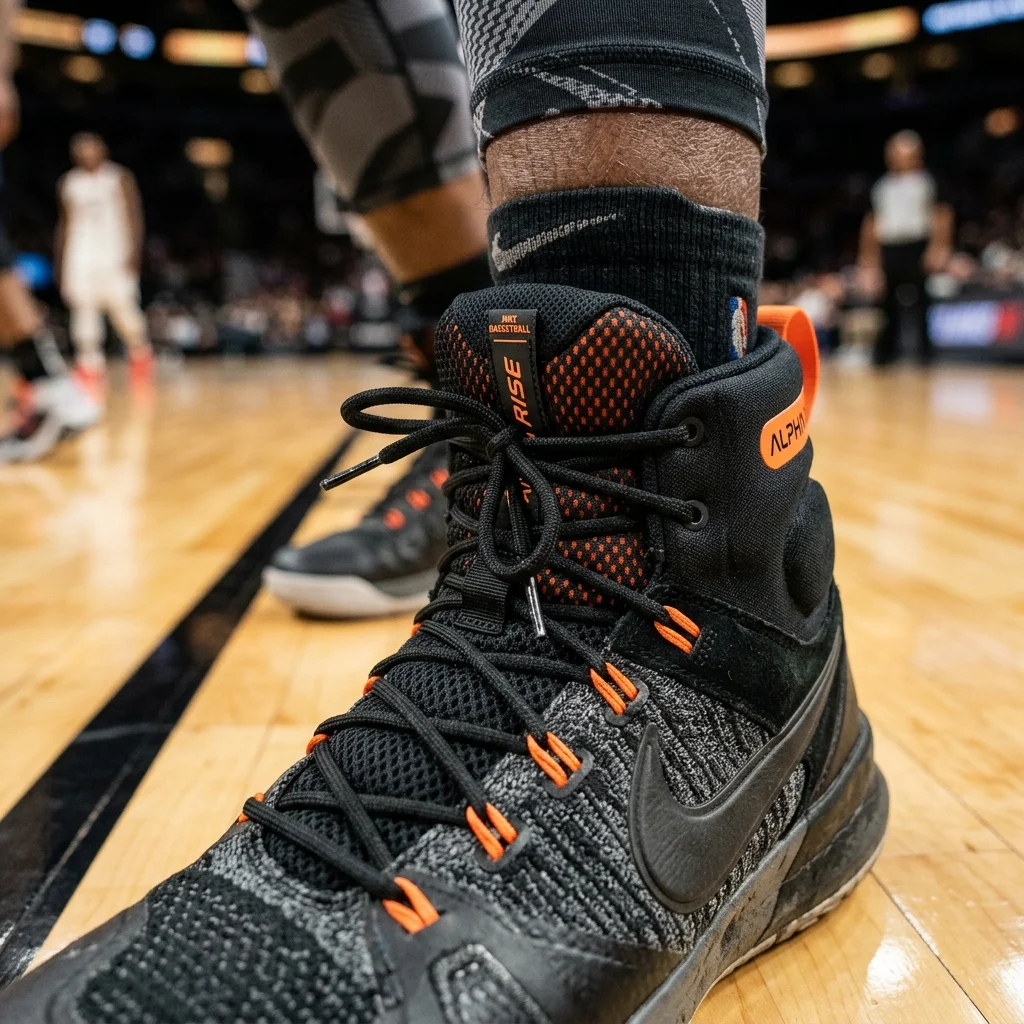 Nike Air Zoom GT Jump Review and Ranking 2 Detailed view of the high-top padded ankle collar and secure lacing system of a performance basketball shoe