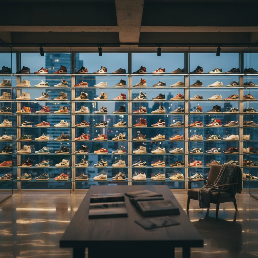 Diverse and surprising sneaker collection on display