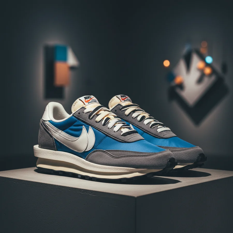 Best Nike Collaborations in a Decade 4 Sacai x Nike LDWaffle sneakers, featuring layered elements like double swooshes and tongues.